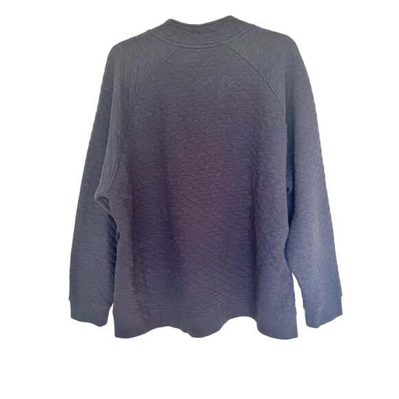 Eddie Bauer Mens Quilted Pullover Sweatshirt XXL Black Cotton Blend - Picture 2 of 12